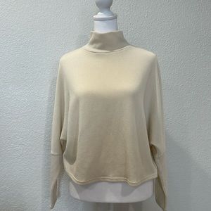 Melrose and Market, Size XXX Small waffle print cream colored turtleneck sweater